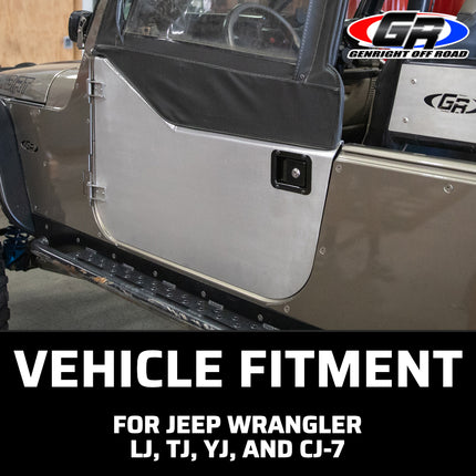 Gen-Right DSK-2200 Aluminum Half Doors Pair with Door Latch Kit for Wrangler TJ/LJ - Lightweight, Trail-Ready Visibility, No Latch Included - Made in the USA