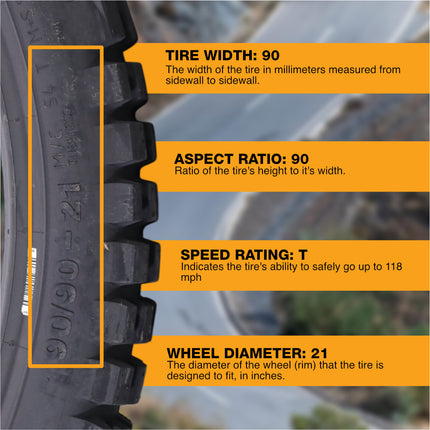 Continental TKC 80 90/90-21 M/C 54T TL Twinduro Front Motorcycle Tire, Dual Sport Adventure Tire, Tubeless Blackwall, On/Off-Road, Open block tread design, Mud and Snow Rating