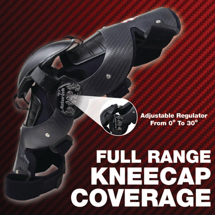 Asterisk Carbon Cell One - Advanced Knee Protector Braces (Pair- Left & Right) for Motocross, Snowboarding, Wakeboarding, Off-Roading, & More - Size XL