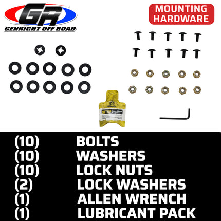 Gen-Right DSK-2200 Aluminum Half Doors Pair with Door Latch Kit for Wrangler TJ/LJ - Lightweight, Trail-Ready Visibility, No Latch Included - Made in the USA