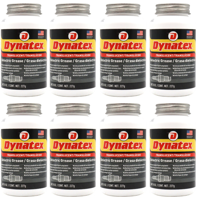 Dynatex Silicone Dielectric Paste 8 oz Tube - High Temp Vacuum & Water Resistant, Protects Electrical Connections, Non-Hardening (8-Pack)