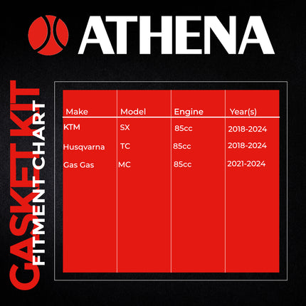Athena P400270600088 Top End Gasket Kit for KTM, Husqvarna & GasGas 85 (2018‑2024) – Complete Cylinder Head, Base & Exhaust Gasket Set for Reliable 2‑Stroke Top‑End Rebuilds