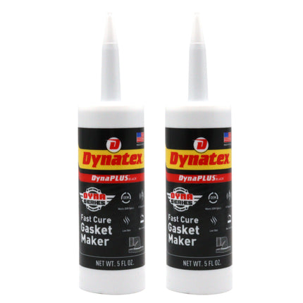 Dynatex DynaPlus Fast Cure Gasket Maker 5 fl oz Cartridge - Fast Cure, Sensor Safe, Non-Corrosive, Low Odor, Up to 500°F, Made in the USA (2-Pack)