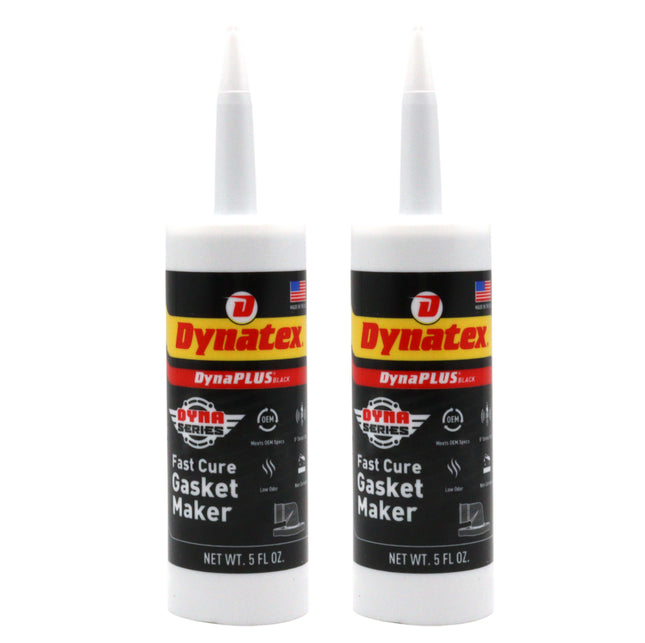 Dynatex DynaPlus Fast Cure Gasket Maker 5 fl oz Cartridge - Fast Cure, Sensor Safe, Non-Corrosive, Low Odor, Up to 500°F, Made in the USA (2-Pack)