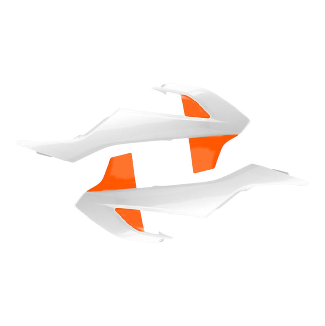 Polisport 8417900004 Radiator Scoops for KTM SX65 2016 -2023 – OEM 2019‑Style Durable White/Orange Shrouds