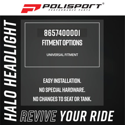 Polisport 8657400041 HALO OEM‑Quality Universal Headlight - White/Green, Durable Injection‑Molded Construction with Bright Illumination, Perfect Fit for Most Off‑Road Motorcycles & High‑Gloss Finish