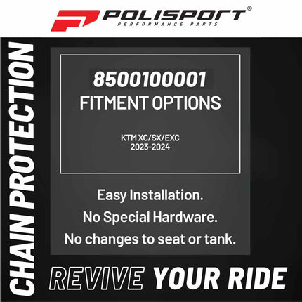 Polisport Motocross (MX) Motorcycle Frame Protector for KTM XC/SX/EXC (2023-2024) Dirt Bikes- OEM Quality for Superior Fit & Durable Protection, Easy Installation - Black