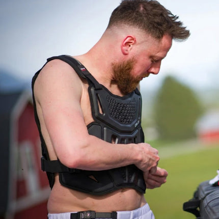 Atlas Defender Hybrid Ai Chest & Back Protector - Black L/XL - Adapted Impact Ai Technology Roost Guard - CE EN 1621-3 Level 1 Chest / EN 1621-2 Level 2 Back - MX Dirt Bike Off-Road Body Armor