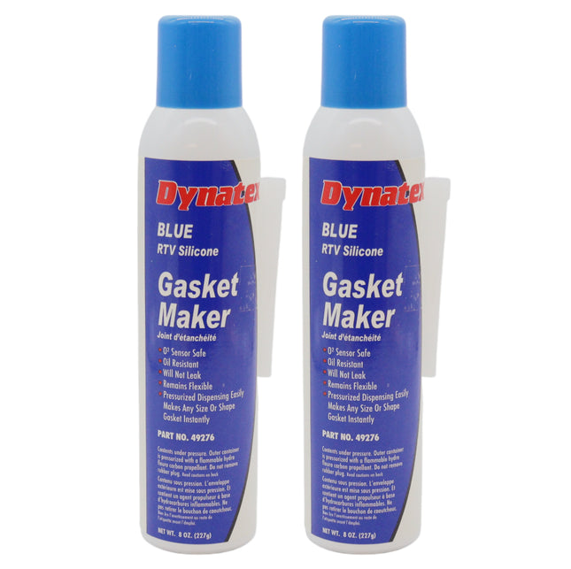 Dynatex Blue RTV Silicone Gasket Maker 8 oz Automatic Can - Oxygen Sensor Safe, OEM Specs, Gear Oil Resistant, Oil/Water Resistant, Made in the USA (2-Pack)