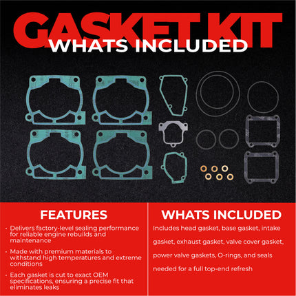 Athena P400060600014 Top End Gasket Kit for BETA RR 300 2013‑2022 – Complete Engine Rebuild Gasket Set with Head, Base, Intake, Exhaust Gaskets, O‑Rings & Seals for 300cc 2‑Stroke Enduro Dirt Bikes