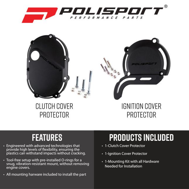 Polisport 91624 Engine Covers Kit for Stark Varg – Black – Complete Replica Engine Protection Set with Durable Gloss Finish Perfect Factory Fit Impact Resistant