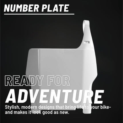 Polisport Motocross (MX) Number Plate for Honda CR125/250/CRF250R/450R (04-07) OEM (2004-2007) – Dirt Bike – OEM Quality, Durable Gloss Polypropylene (DGP), Flexible & Perfect Fit – White