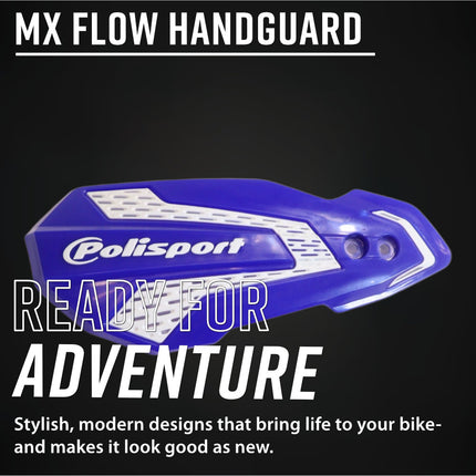 Polisport 8308200064 MX Flow Handguards for Yamaha YZ/YZF/WR 2026+ – Blue/White – Pair of Performance Handguards with Durable Finish Perfect Factory Fit Impact Resistant