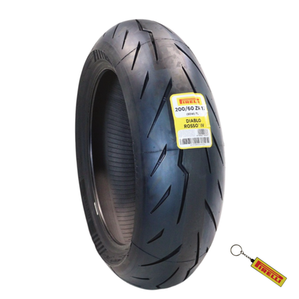 Pirelli Diablo Rosso IV Corsa 200/60 ZR 17 (80W) TL High‑Performance Rear Motorcycle Tire, Ultra‑Grip Sport Riding, Fast Cornering Stability, Premium Track‑Inspired Design & Pirelli Keychain Included