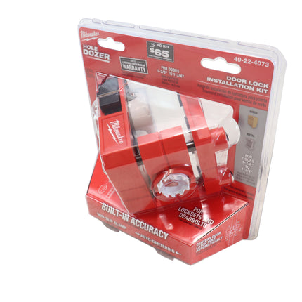 Milwaukee 49‑22‑4073 Door Lock Installation Kit with Hole Saw and Guide Template