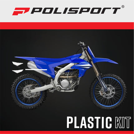 Polisport 8507200002 Motocross (MX) Side Panels for Yamaha YZ450F (2023+) YZ250F (2024+) Dirt Bikes - High-Impact Resistant Technical Plastic with UV Protection, OEM-Style Precise Fit - White