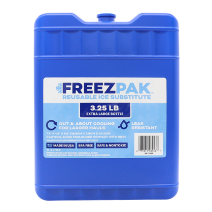 Freez Pak X-Large 3.25lb Ice Pack Block - Reusable & Compact Ice Substitute Pack for Lunch Boxes, Coolers, Fishing, Sporting Events, Beach & Camping Trips - Made in the USA (Single)
