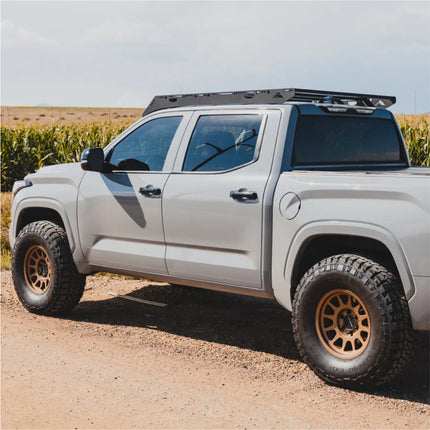 Sherpa 129844 The Grizzly Full Height Roof Rack for Toyota Tundra CrewMax - Full-Length Aluminum, 1/4" Side Panels, Modification Required, Black Textured Powder Coat Finish