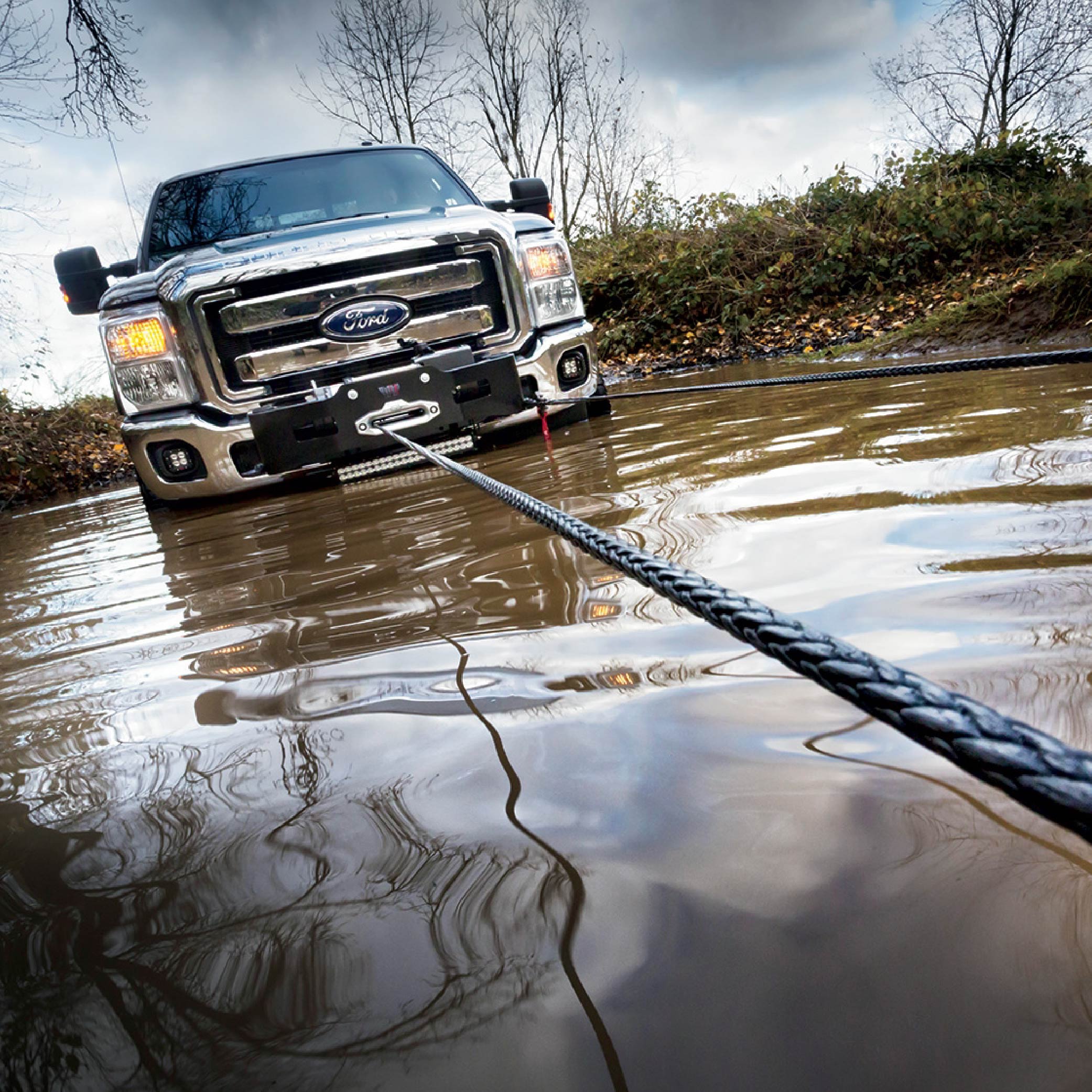 WARN 97740 16.5TI-S Electric 12V Heavyweight Winch with Spydura Pro Synthetic Cable Rope: 3/8" Diameter x 80' Length, 8.25 Ton (16,500 lb) Pulling Capacity