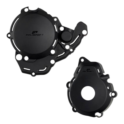 Polisport Motocross Motorcycles (MX) Engine Covers Protector Kit for Yamaha YZ450F (2023-2025)  Dirt Bikes - Clutch, Ignition & Water Pump Cover Protectors - Durable Plastic Guards Against Scratches