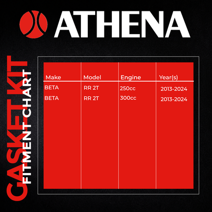 Athena P400060900019 Complete Gasket Kit for Beta RR 250, 300 & 350  2013-2026 – Premium Full Engine Gasket Set with Oil Seals, O-rings, and High-Performance Seals for Complete Engine Rebuilds.
