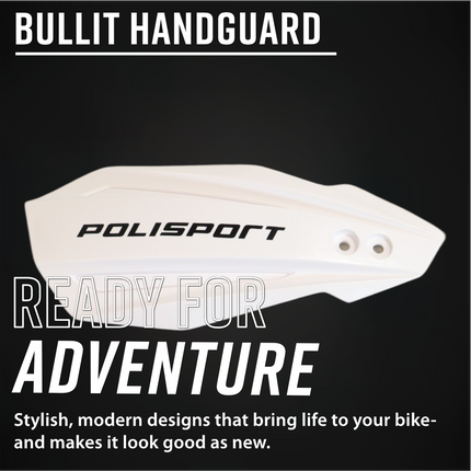 Polisport Motocross (MX) Bullit Handguards for Yamaha YZ, YZF, WR (2026+) Dirt Bikes - High-Impact Resistant Technical Plastic with UV Protection, Dual Mounting Systems, OEM-Style Precise Fit - White