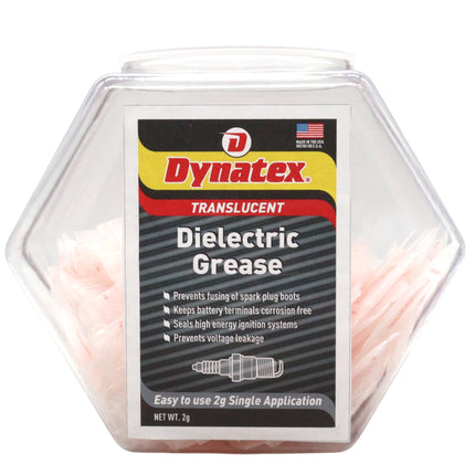 Dynatex Dielectric Grease 200 Pack of 2g Tubes - Silicone-Based, High Temp Vacuum & Water Resistant, Protects Electrical Connections, Non-Hardening