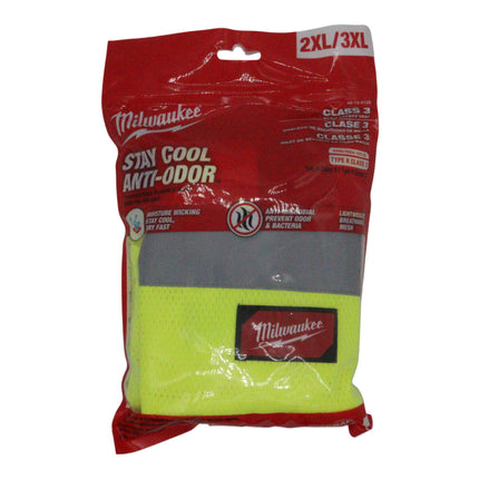 Milwaukee 48-73-5133 2X-Large/3X-Large Yellow Class 3 Mesh High Visibility Safety Vest with 9-Pockets and Sleeves