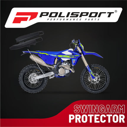 Polisport Motocross Motorcycles (MX) Swingarm Protector for Sherco 125/250/300 SE-R Enduro, 250/450 SEF-R Factory (2024-2026) Dirt Bikes - High Impact & Abrasion Resistance - Black