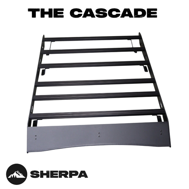 Sherpa 150844 The Cascade Full Height Roof Rack for 2018-2023 Subaru Crosstrek - Full-Length Aluminum, 1/4" Side Panels, Drill-Free No Modification, Black Textured Powder Coat Finish
