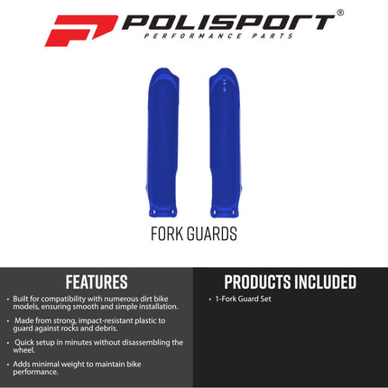 Polisport 8352300009 OEM‑Quality Blue Fork Guards for Yamaha YZ450F (2023→) and YZ250F (2024→) – Durable Injection‑Molded Plastic with Perfect OEM Fit and High‑Gloss Finish