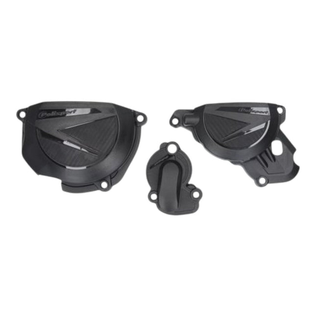 Polisport 91582 Clutch+Ignition Kit for BETA RR 4T 350/390/400/430/450 (2020+) – Black  Durable Plastic Engine Protection Cover Set  Direct Fit Replacement for OEM Parts