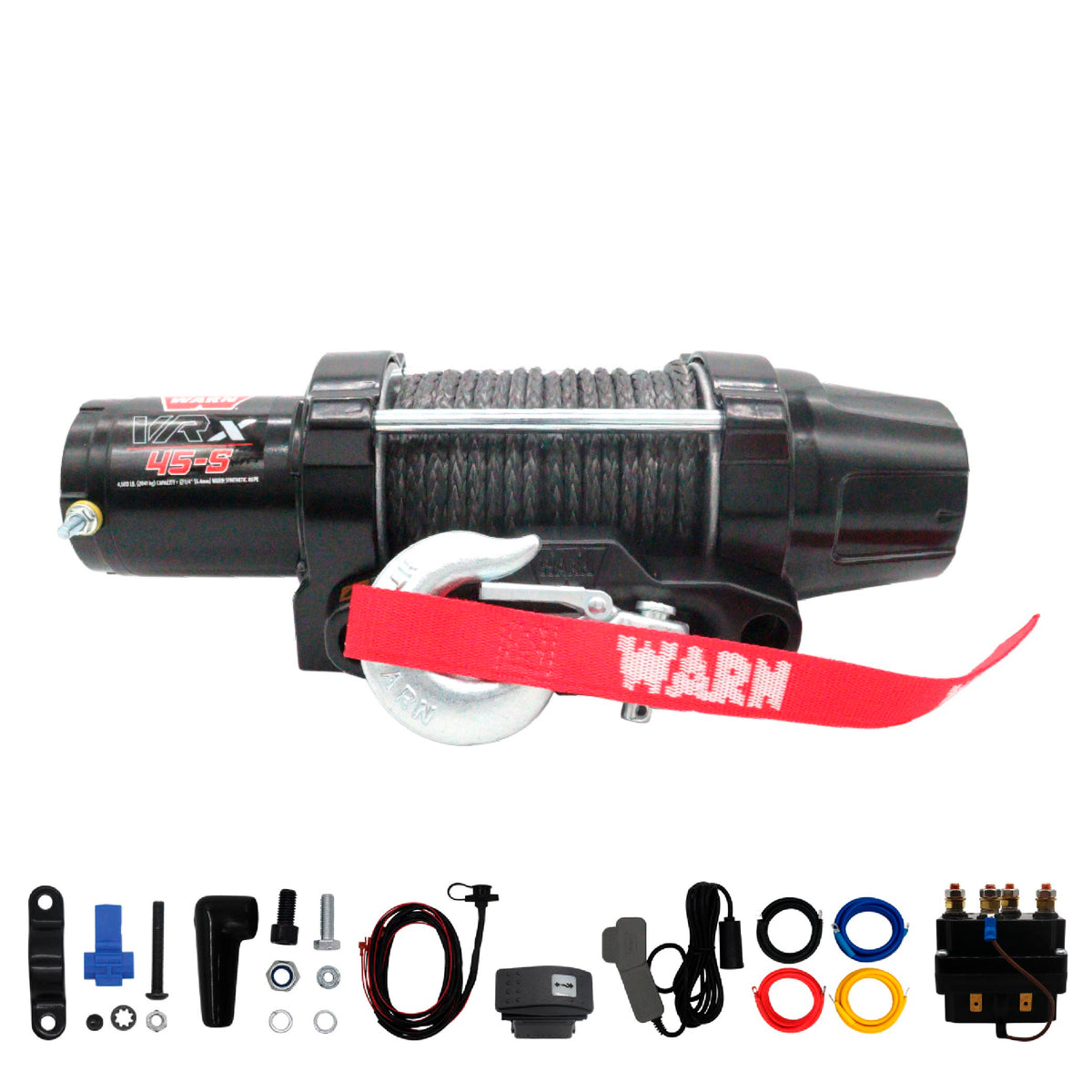 WARN VRX 45-S Powersport Winch – 4,500 lb Pulling Capacity, Synthetic Rope, Sealed Motor, All-Metal Gear Train, Waterproof Construction for ATV/UTV Recovery, Trail Riding & Utility Work
