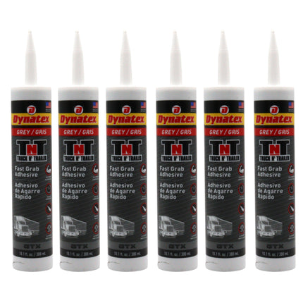 Dynatex Truck N Trailer Grey Flexible Sealant 10.1 oz Caulk Tube - Ultra Synthetic, Primerless Adhesion, All-Weather, High Strengh, Permanent Elastic Seal (6-Pack)