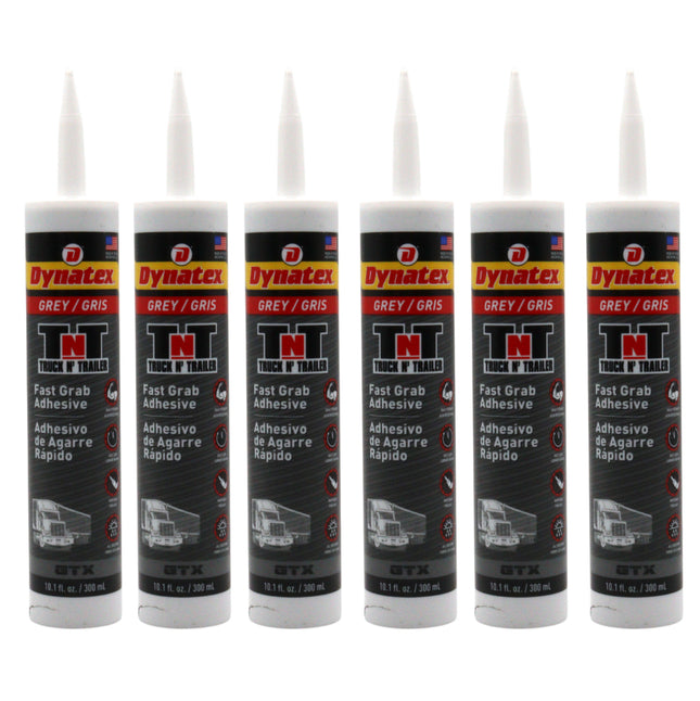 Dynatex Truck N Trailer Grey Flexible Sealant 10.1 oz Caulk Tube - Ultra Synthetic, Primerless Adhesion, All-Weather, High Strengh, Permanent Elastic Seal (6-Pack)