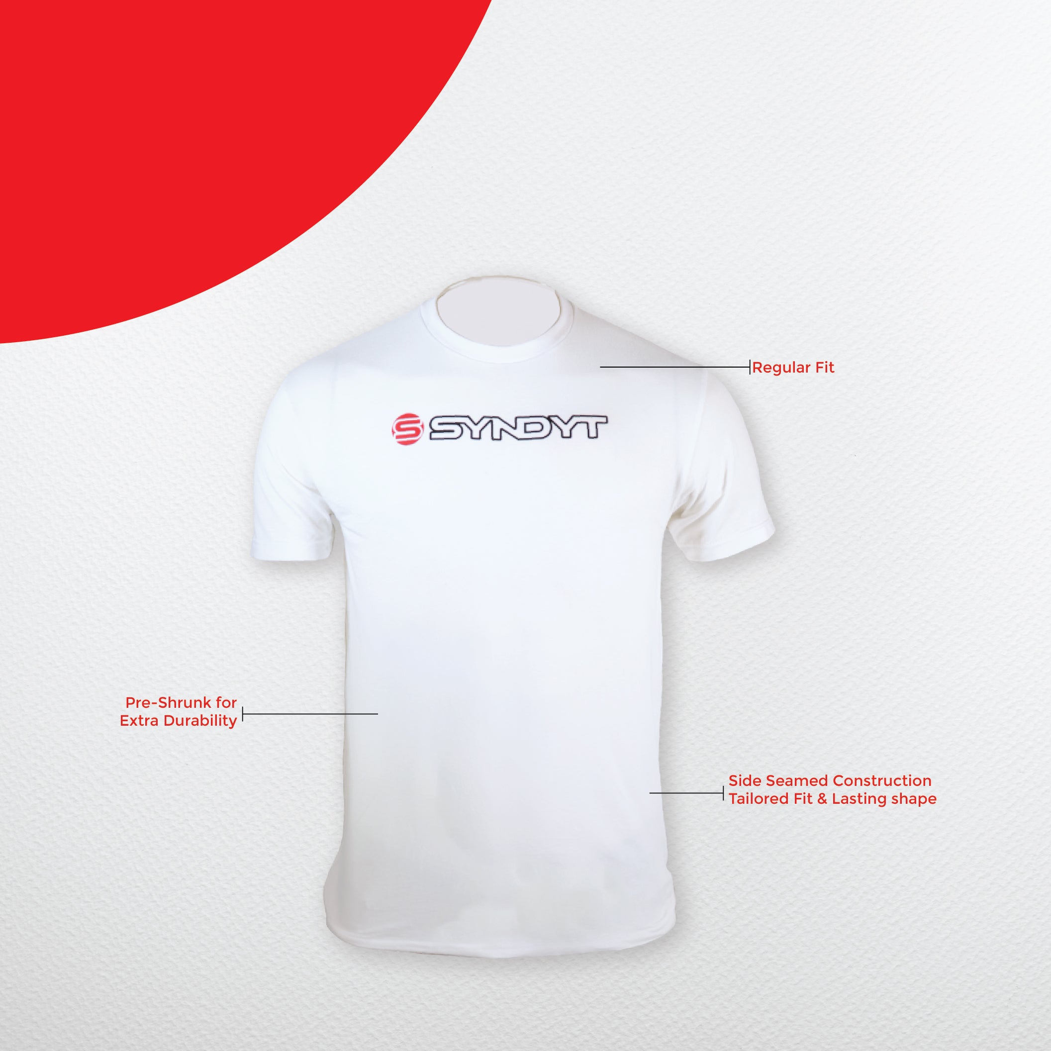 Syndyt Men's Women's Short Sleeve T-Shirt, Soft Cotton Blend Crewneck Tee, Lightweight Comfort Fit Casual Shirt for Gym, Workout, Lounge or Everyday Wear - White (Large)