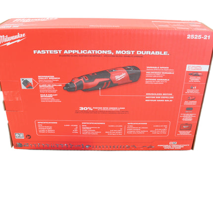 Milwaukee M12 Brushless Rotary Tool Kit, Cordless 12-Volt Rotary Tool with Variable Speed, Compact Cutting, Grinding, Sanding and Detail Work, Includes Battery and Charger