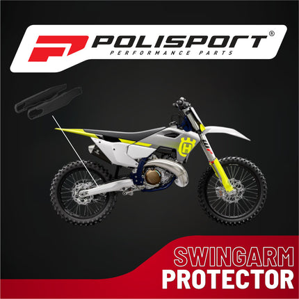 Polisport Motocross Motorcycles (MX) Swingarm Protector for Husqvarna TC 125/250 (2014-2022), FC 250/350/450 (2014-2022), TE 125/250/300 (2014-2022), FE 250/350/450/501 (2014-2022) Dirt Bikes - Blue