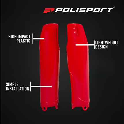 Polisport 8351700003 Fork Protectors for Honda CR125 CR250 2004?2007 and CRF250R CRF450R 2004 and Newer – Durable OEM?Style Red Front Fork Guards