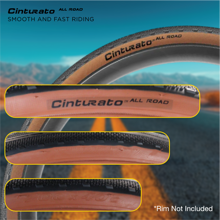 Pirelli Cinturato All Road Classic 40-622 (700x40c) Tan Wall Gravel Tire (2 Pack) - Classic Skinwall Bicycle Tires with Keychain Bundle
