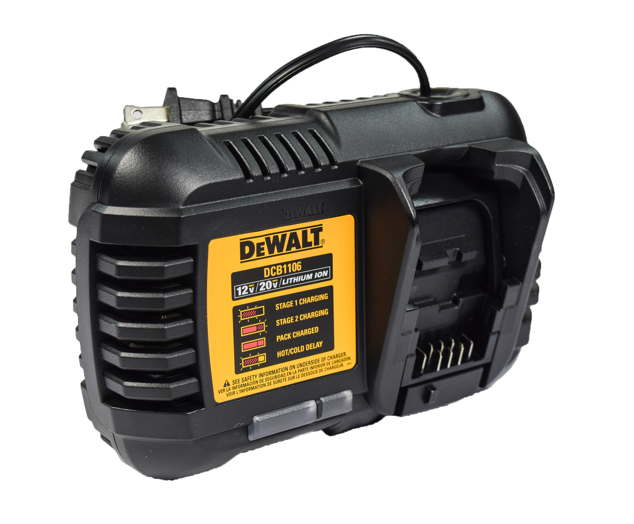 DeWALT DCB1106 FLEXVOLT 12V-20V 6 Amp MAX Lithium-Ion Battery Charger