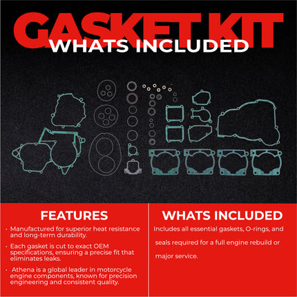 Athena P400060900014 Complete Gasket Kit for Beta 300 RR 2013‑2024 – Premium Full Engine Gasket Set for 2‑Stroke Enduro Motorcycles – High‑Performance Seals & O‑Rings for Complete Engine Rebuilds