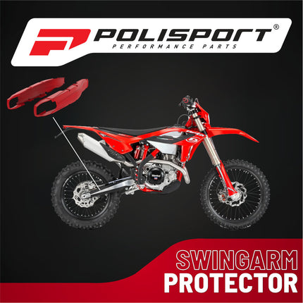 Polisport Motocross Motorcycles (MX) Swingarm Protector for Polisport Durable TPU Swingarm Protectors for Beta RR 250/300/350 (2013-2022), Xtrainer 300 (2015-2022) Dirt Bikes - Red