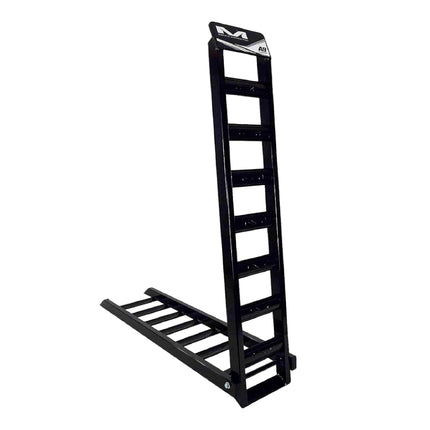 Matrix Concepts A8 8 ft Aluminum Ramp - Black | Folding 750 lb Loading Ramp for Motorcycle, ATV, UTV | 6061 Aircraft Aluminum | Rubber-Tipped, Arched Rungs & Safety Straps