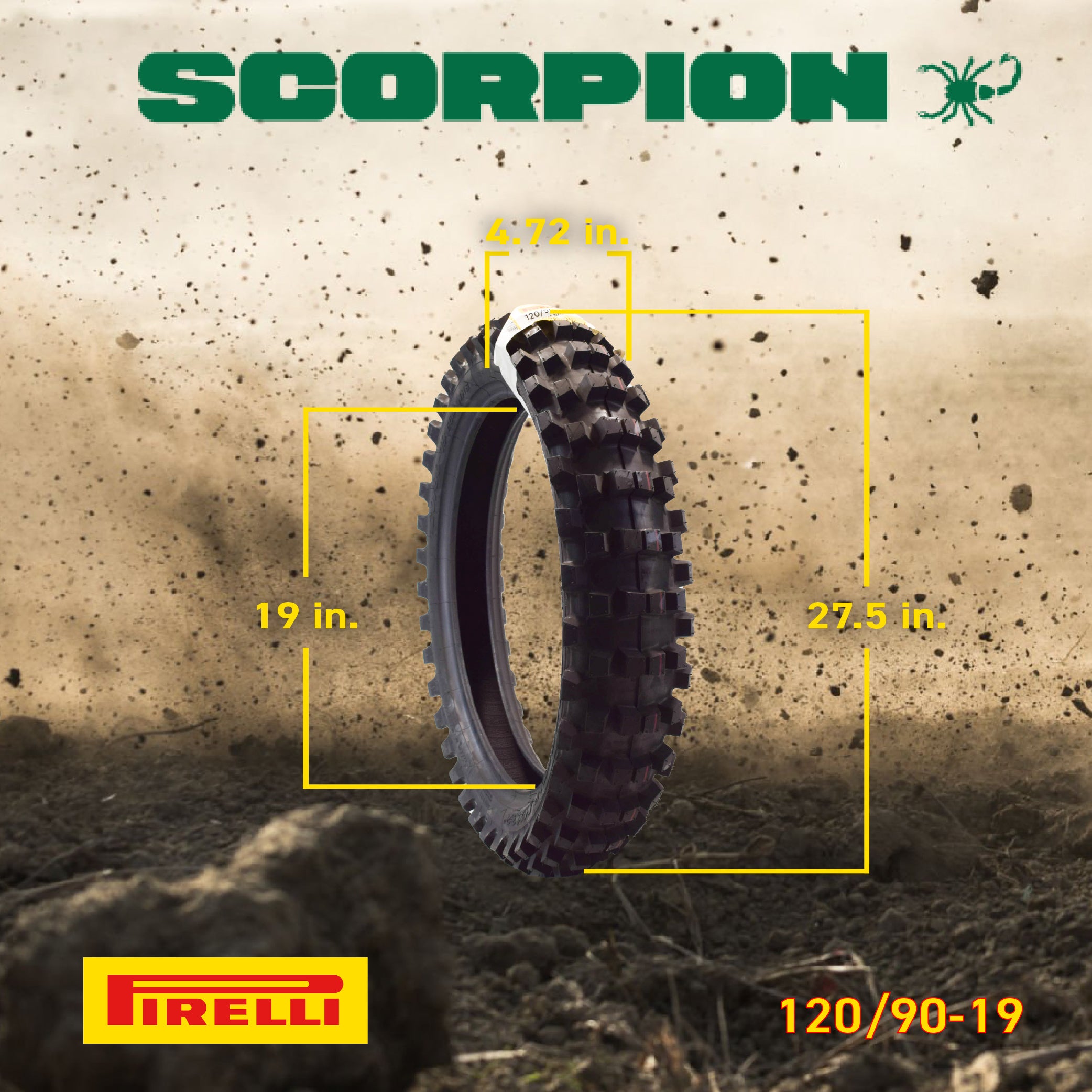 SCORPION MX32 MID SOFT Motorcycle Tire 120/90-19