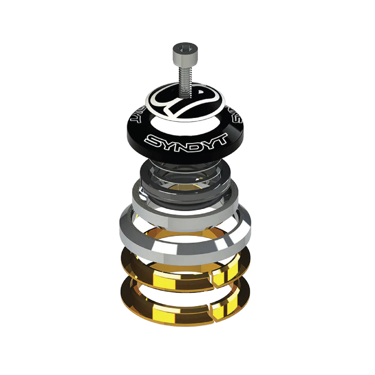 Syndyt BMX Bike EXPERT Headset for Syndyt Expert frames only- CNC-Machined Aluminum Alloy, Sealed Stainless Steel Cartridge Bearings, Includes 1” and 1-1/8” Lower Race Options