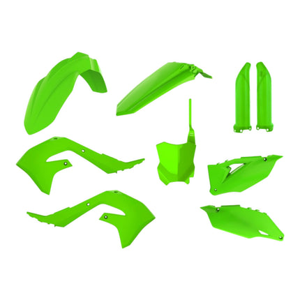 Polisport MX Plastic Restyling Kit – Fits Kawasaki KX450F 2019–2023 – Modern 24?Style Bodywork with Fenders, Radiator Scoops, Side Panels, Number Plate & Fork Guards – Green