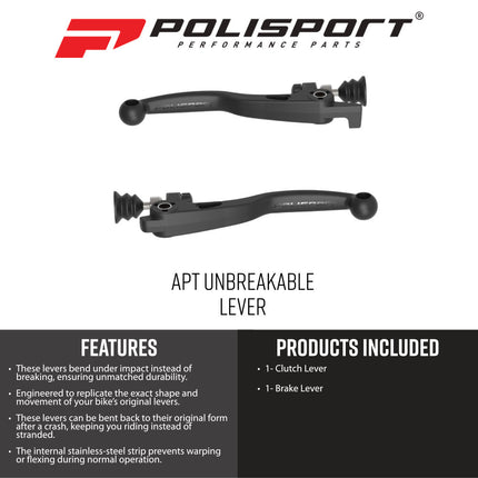 Polisport 91635 APT Levers Kit for Magura Husqvarna TE/FE 2017-2021 – Black – Unbreakable Performance Lever Set with Durable Finish Perfect Factory Fit Impact Resistant
