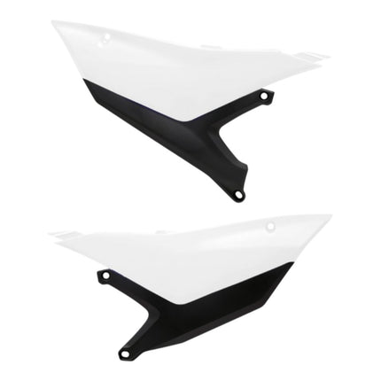Polisport 8507200002 Motocross (MX) Side Panels for Yamaha YZ450F (2023+) YZ250F (2024+) Dirt Bikes - High-Impact Resistant Technical Plastic with UV Protection, OEM-Style Precise Fit - White