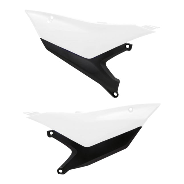 Polisport 8507200002 Motocross (MX) Side Panels for Yamaha YZ450F (2023+) YZ250F (2024+) Dirt Bikes - High-Impact Resistant Technical Plastic with UV Protection, OEM-Style Precise Fit - White